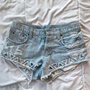 Triangle Cut-Out Carmar Jean Shorts